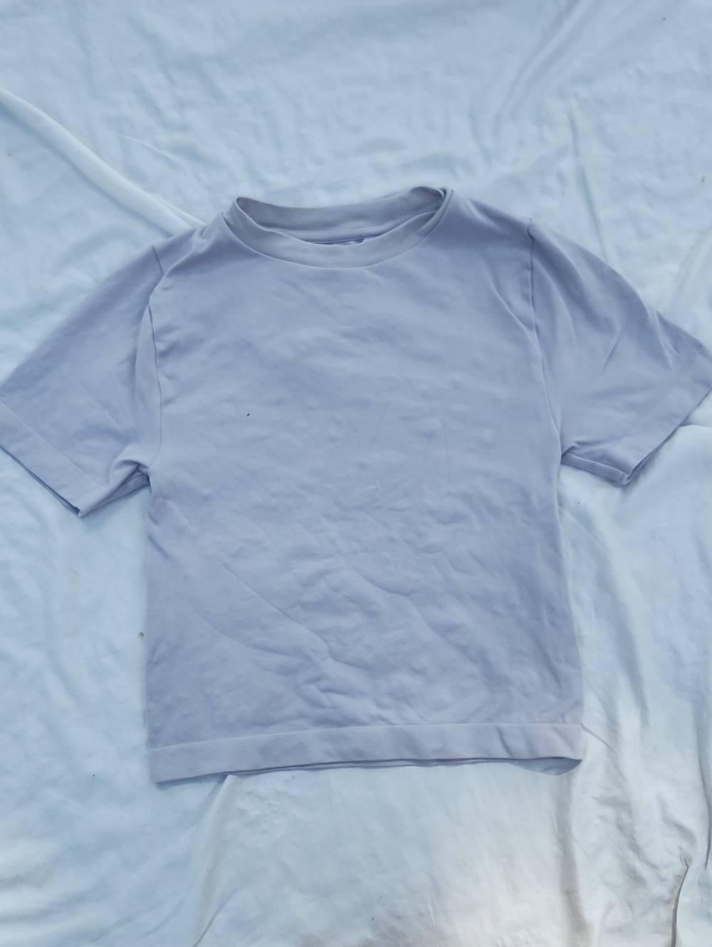 A New Day Short-Sleeve Crew Neck Shirt - Light Gray/Off-White Size M-Small